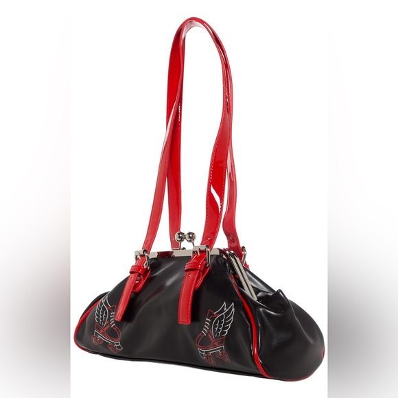 Sourpuss Flying Skate Purse (Red/Black) - Picture 3 of 5